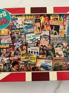 Retro 60s Puzzle - Colorful Collage Jigsaw Puzzle